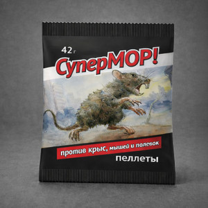 Пеллеты против крыс, мышей, полёвок "СуперМОР", Ваше Хозяйство, 42 г