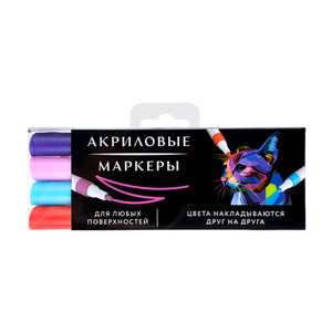 Набор акриловых маркеров, Hupper Dupper, 4 шт., в ассортименте