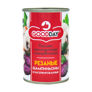 Шампиньоны консервированные резаные, GOODDAY, 400 г