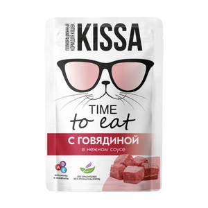 Корм для кошек с говядиной в соусе "Time to eat", Kissa, 75 г