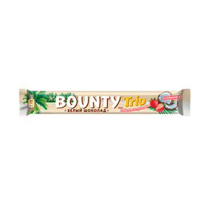 Шоколадный батончик, Bounty Trio, клубника в белом шоколаде, 78 г