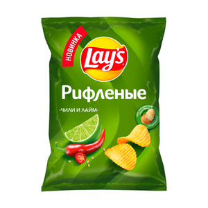 Чипсы, Lay`s, рифлёные, со вкусом чили и лайма, 125 г