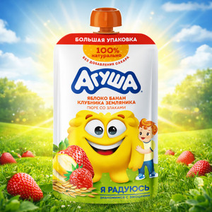 Фруктовое пюре, Агуша, 160 г, в ассортименте