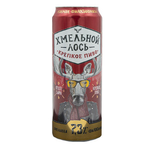 Пиво, Хмельной лось, крепкое, 7,3%, 0,45 л
