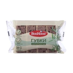 Губки крупнопористые, BonHome, 4 шт., в ассортименте