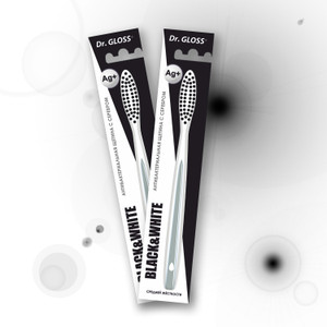 Зубная щётка "Black & White", Dr. Gloss, средней жёсткости