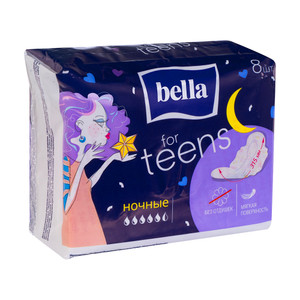 Прокладки ночные "for teens", Bella, 8 шт.