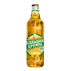 Пиво, Большая Кружка, мягкое, 4%, 0,64 л