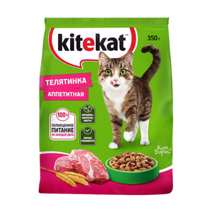 Сухой корм для кошек "Телятина аппетитная", Kitekat, телятина, 350 г