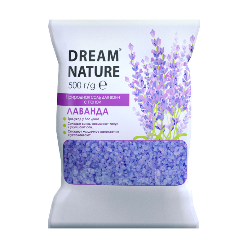 Соль для ванн, DREAM NATURE, 500 г, в ассортименте