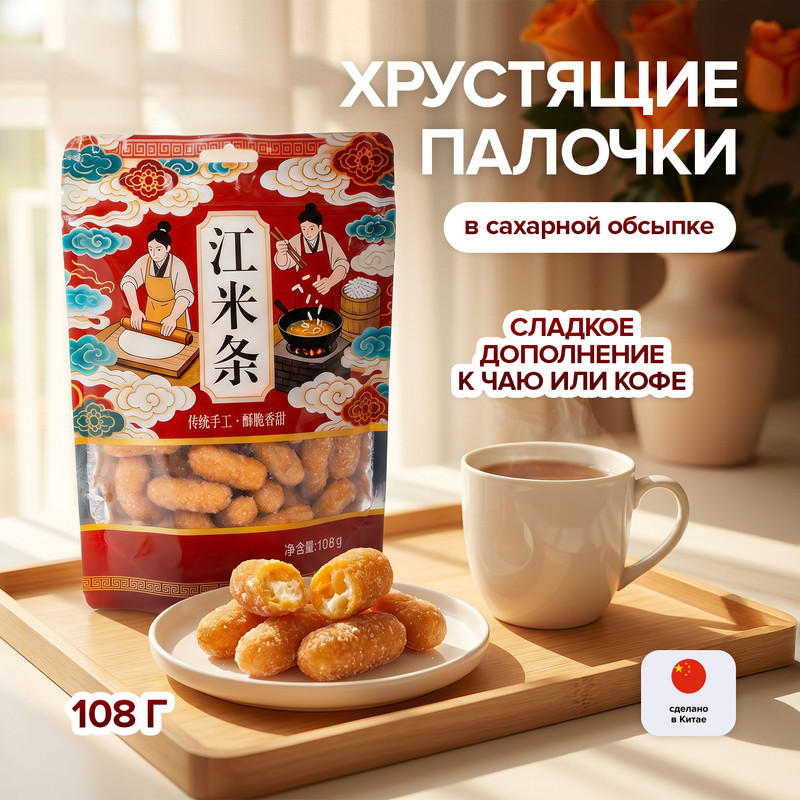 Хрустящие палочки в сахарной обсыпке, 108 г