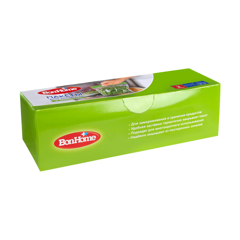 Пакеты для хранения и заморозки, BonHome, 30 шт. х 1 л, 30 шт. х 0,5 л