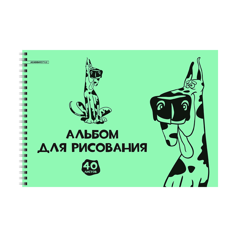 Альбом для рисования, 40 листов, пластиковая обложка, на спирали, в ассортименте