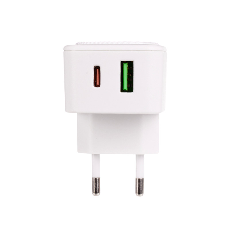 Сетевое зарядное устройство, USB + Type-C, в ассортименте