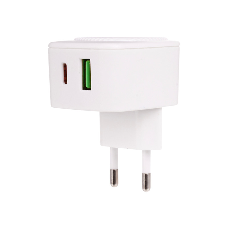 Сетевое зарядное устройство, USB + Type-C, в ассортименте