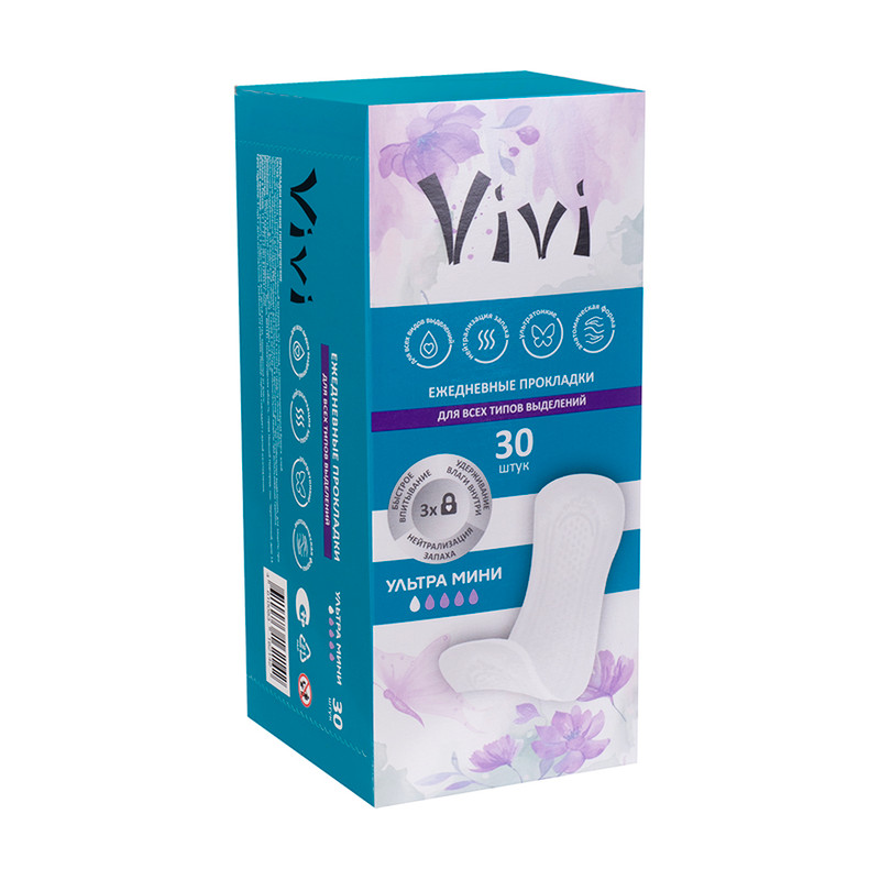 Ежедневные прокладки "Ультра мини", Vivi, 30 шт.