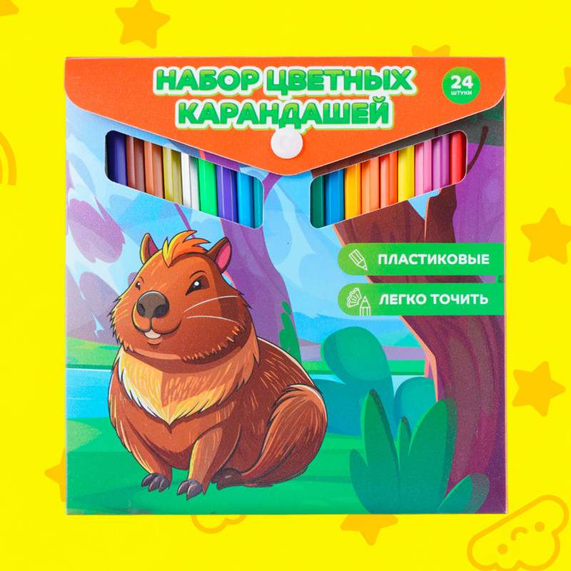 Набор цветных карандашей, 24 шт., в ассортименте