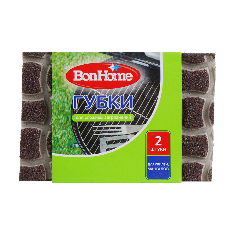 Губки для сложных загрязнений, BonHome, 2 шт., в ассортименте