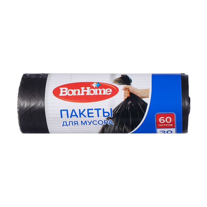 Пакеты для мусора, BonHome, 60 л, 30 шт.
