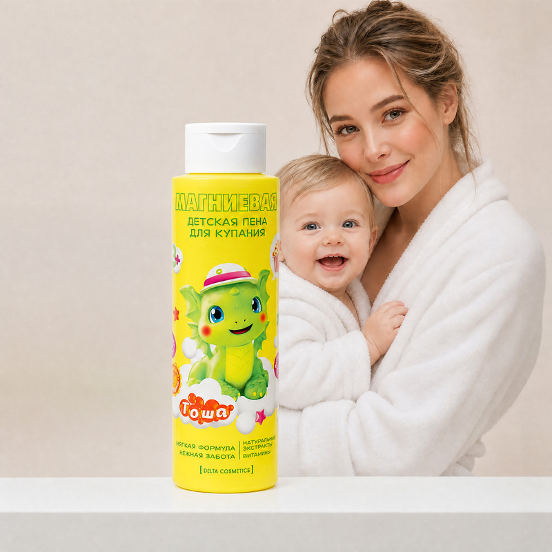 Детская пена для купания магниевая, Delta Cosmetics, 400 мл, в ассортименте