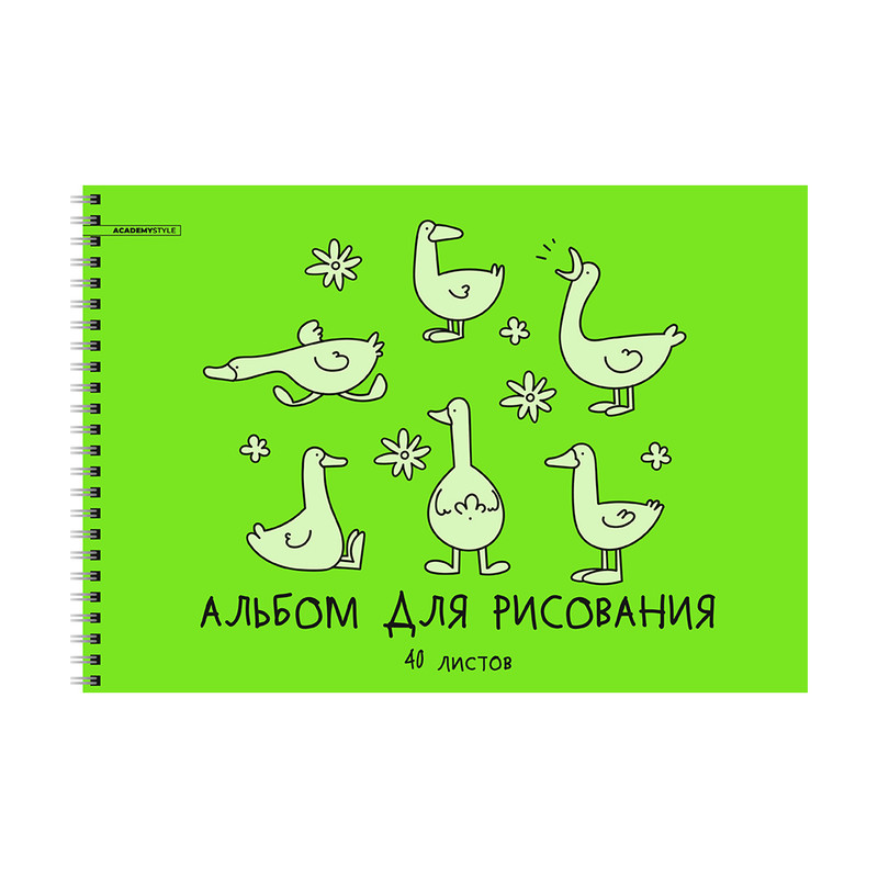 Альбом для рисования, 40 листов, пластиковая обложка, на спирали, в ассортименте
