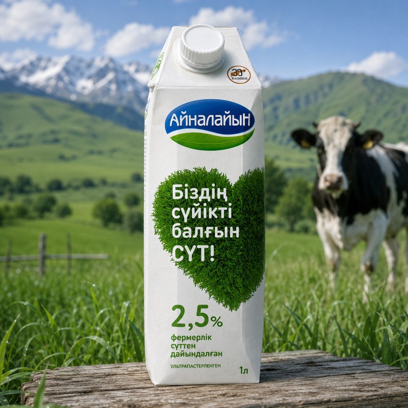 Молоко Айналайын 2,5% 1л пэт