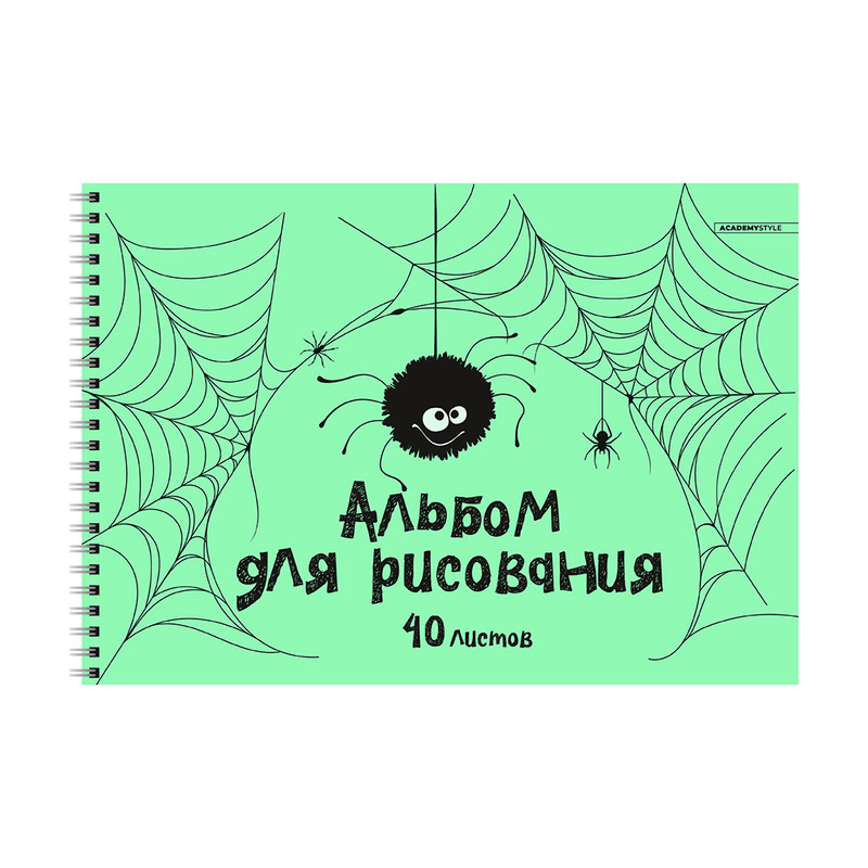 Альбом для рисования, 40 листов, пластиковая обложка, на спирали, в ассортименте