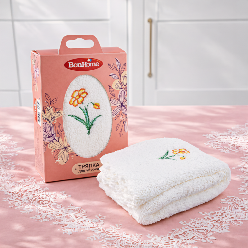 Тряпка для уборки, BonHome, 40х40 см, в ассортименте