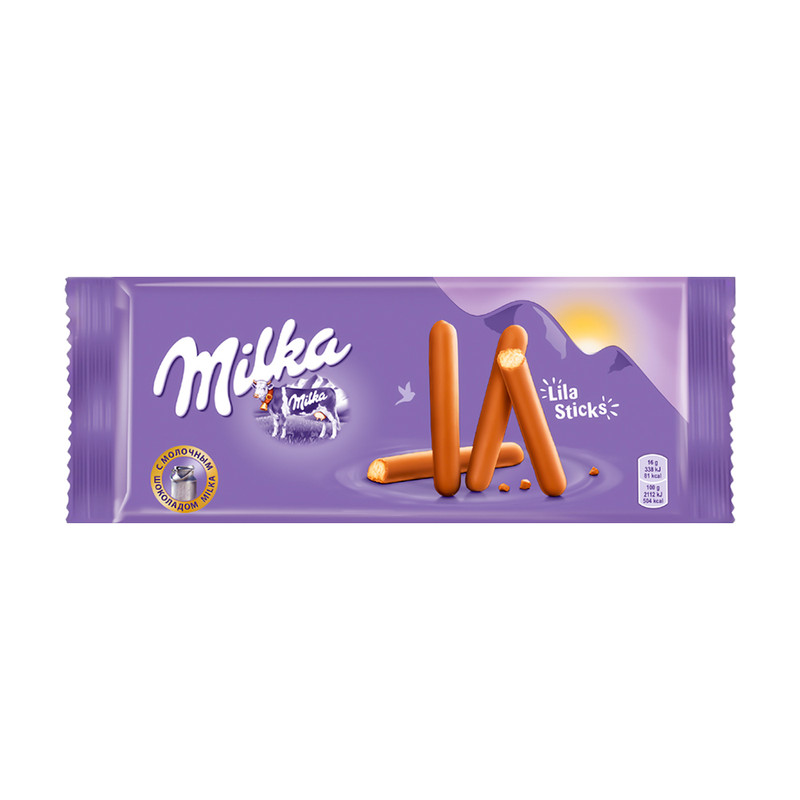 Печенье "Lila Sticks", Milka, 112 г