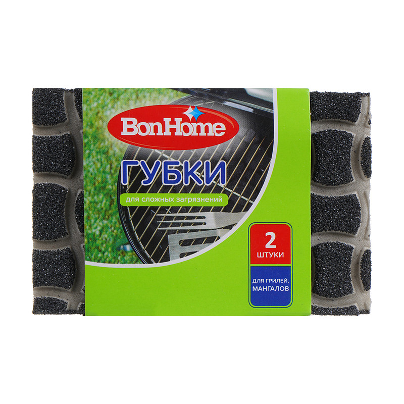 Губки для сложных загрязнений, BonHome, 2 шт., в ассортименте