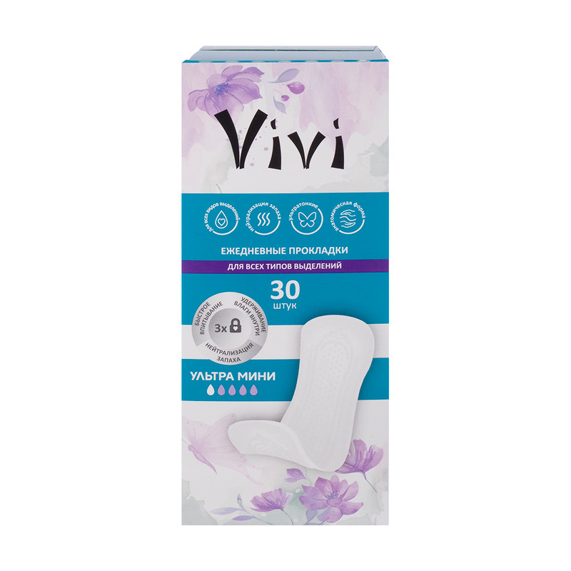 Ежедневные прокладки "Ультра мини", Vivi, 30 шт.