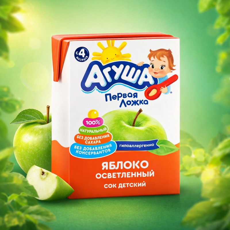 Сок "Первая ложка", Агуша, 200 мл