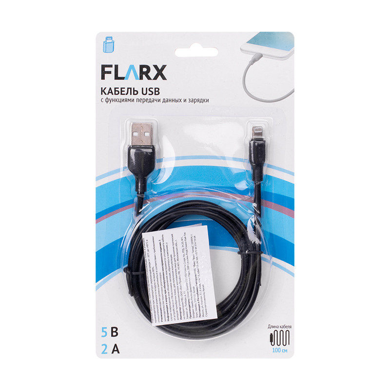 Кабель USB, FLARX, 100 см, в ассортименте