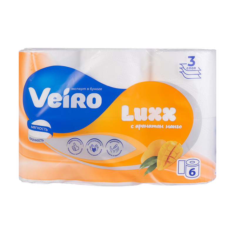 Туалетная бумага "LUXX Aroma", Veiro, 3 слоя, 6 рулонов