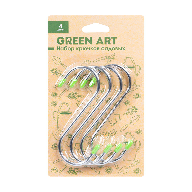 Набор крючков садовых, GreenArt, 4 шт., в ассортименте