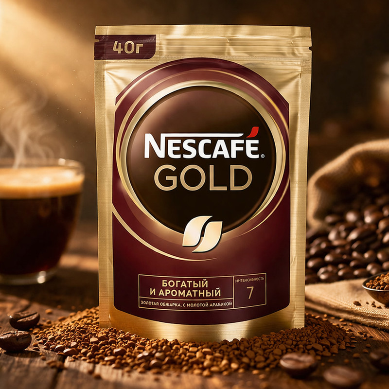Кофе растворимый сублимированный, NESCAFE Gold, 40 г