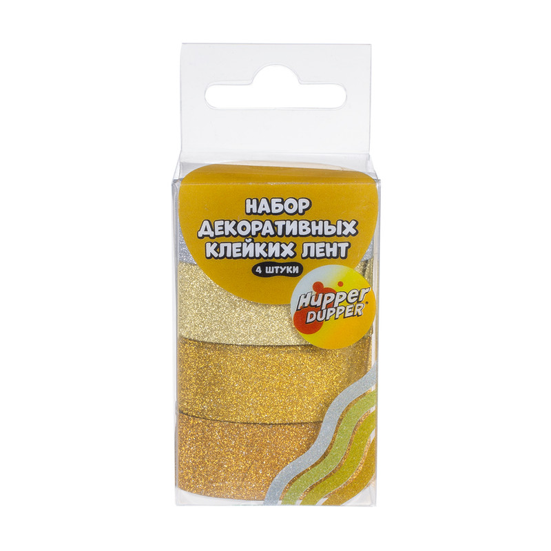 Набор декоративных клейких лент, Hupper Dupper, 4 шт., в ассортименте