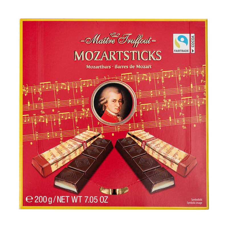 Тёмный шоколад с марципаном, Mozartsticks, 200 г