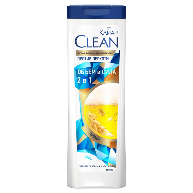 Шампунь для волос "Clean от Клиар", 2 в 1, против перхоти, 365 мл, в ассортименте