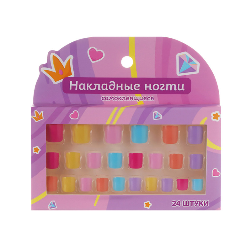 Накладные ногти самоклеящиеся, 24 шт., в ассортименте