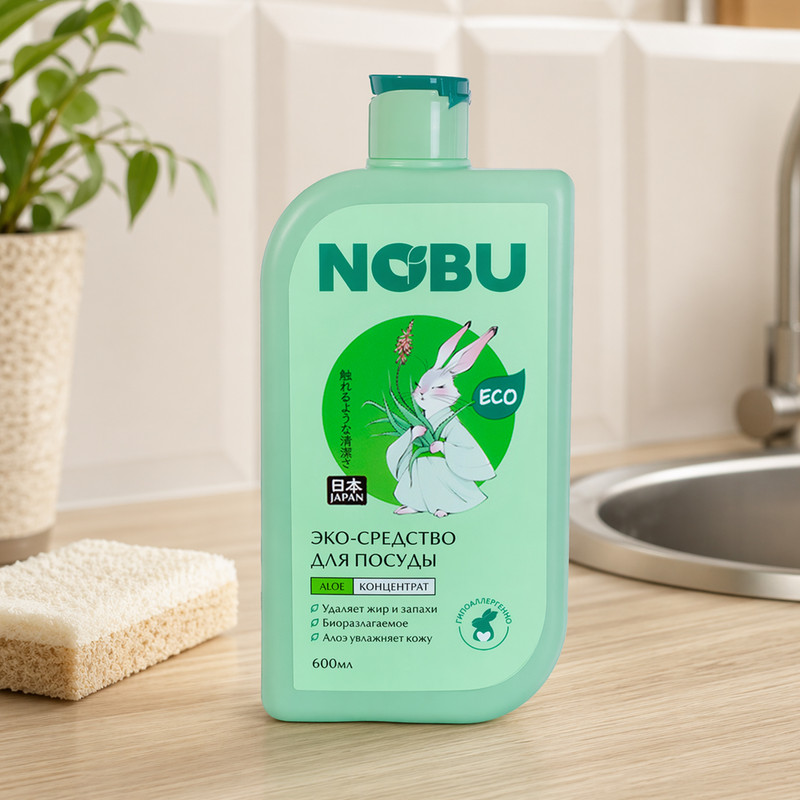 Средство для мытья посуды, Nobu, 600 мл, в ассортименте