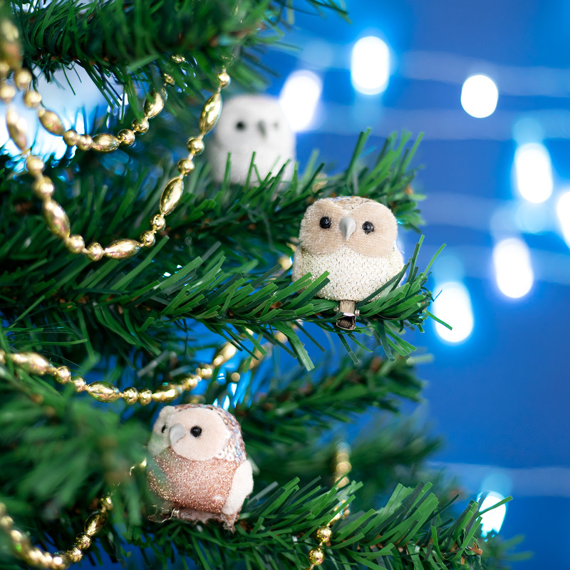 Украшение ёлочное "Совята" на клипсе, Снежное кружево, 2 шт., в ассортименте