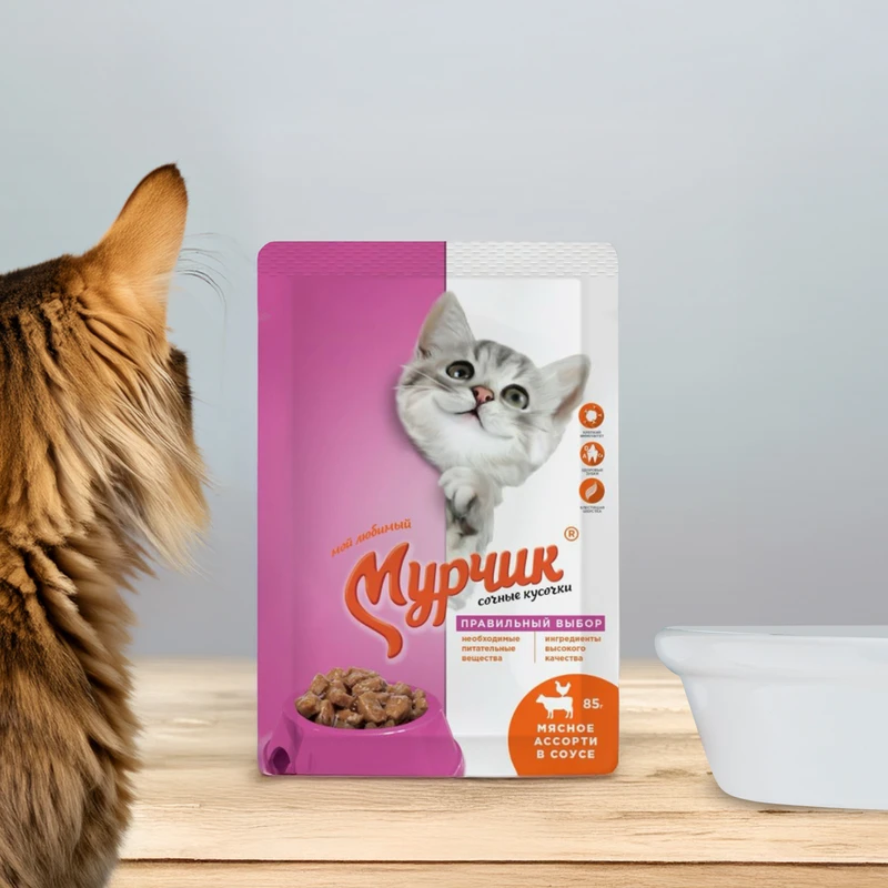 Корм для кошек, 75 г, мясное ассорти