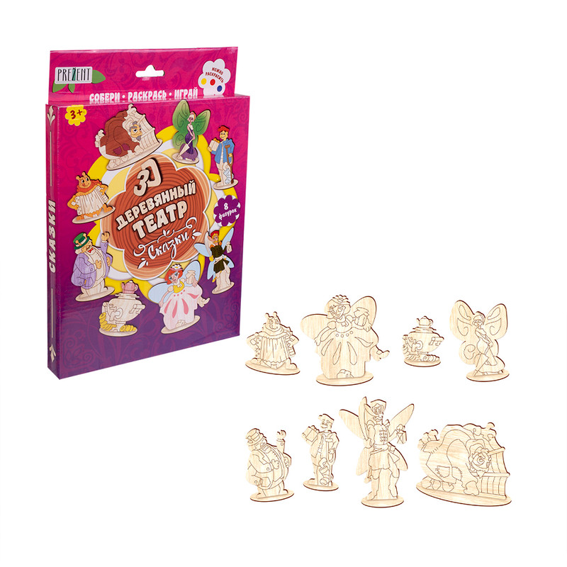 Игровой набор "3D деревянный театр "Сказки", в ассортименте