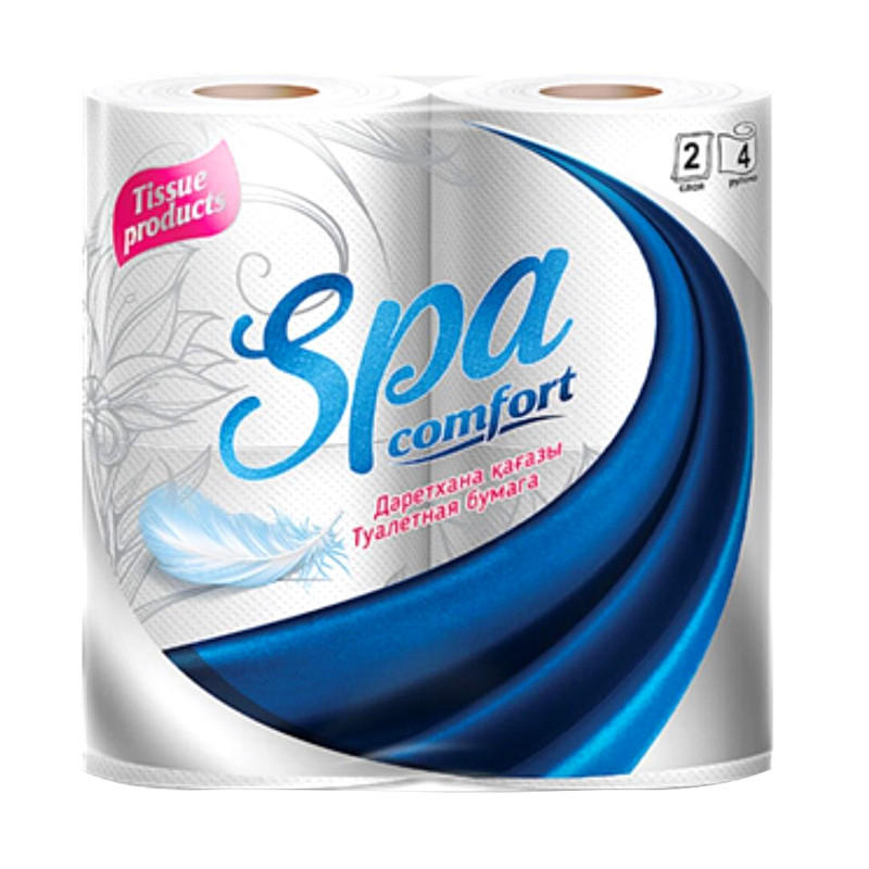 Туалетная бумага "Spa comfort", 2 слоя, 4 шт.