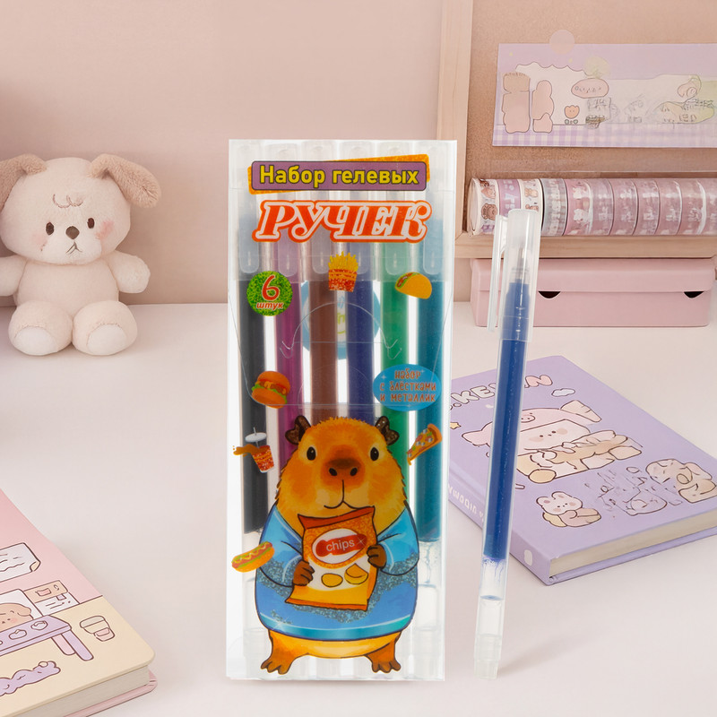 Набор гелевых ручек, Kid's Fantasy, 6 шт., в ассортименте