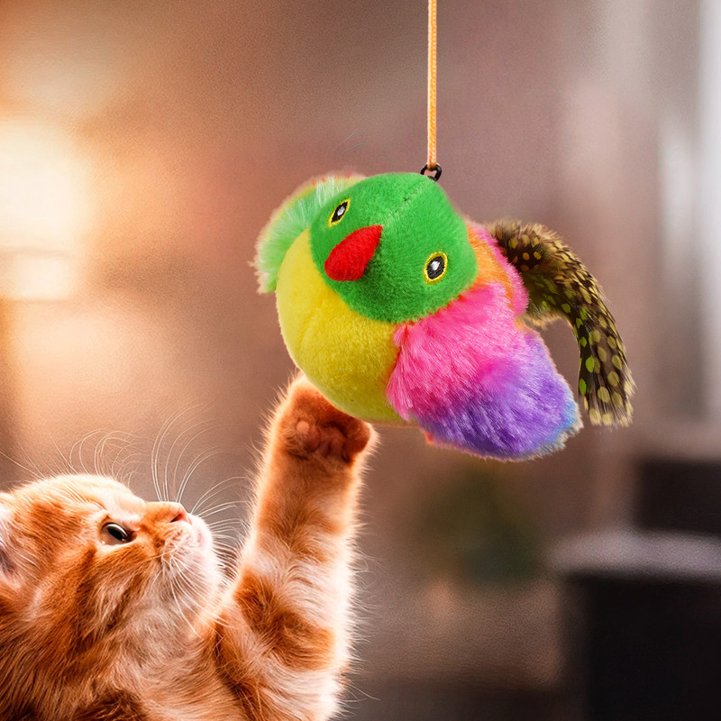 Игрушка для кошек "Птичка со звуком", Pet Club, 10 см, в ассортименте