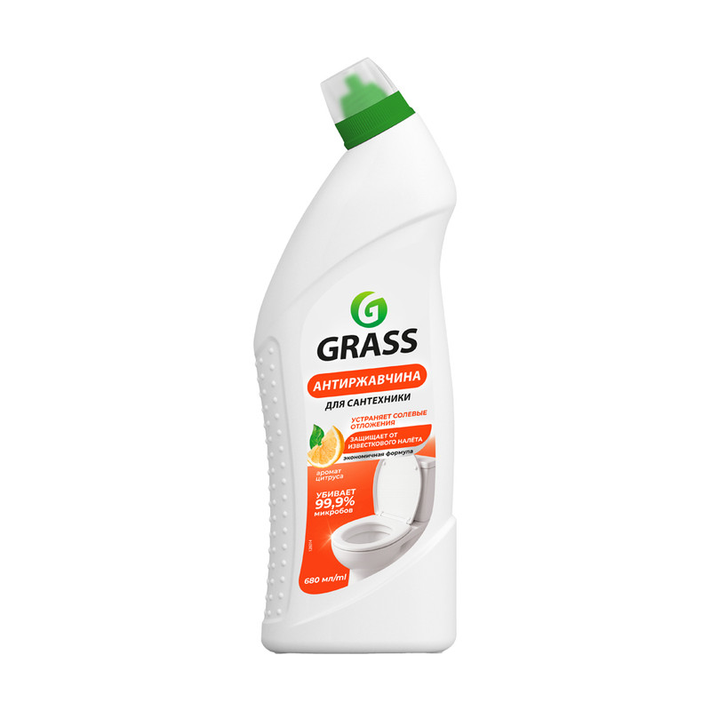 Чистящее средство для сантехники "WC-gel" Антиржавчина, GRASS, 680 мл, в ассортименте
