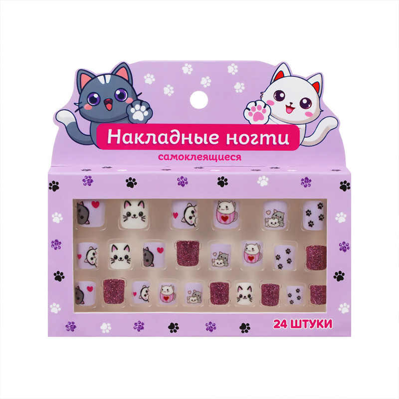 Накладные ногти самоклеящиеся, 24 шт., в ассортименте