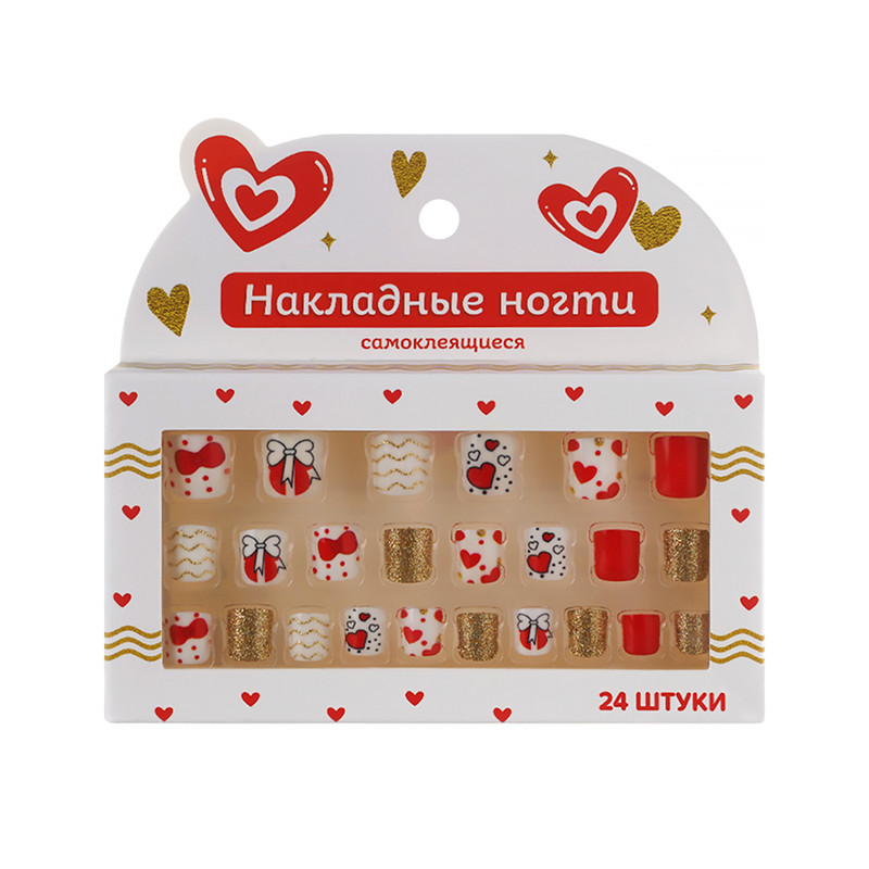 Накладные ногти самоклеящиеся, 24 шт., в ассортименте